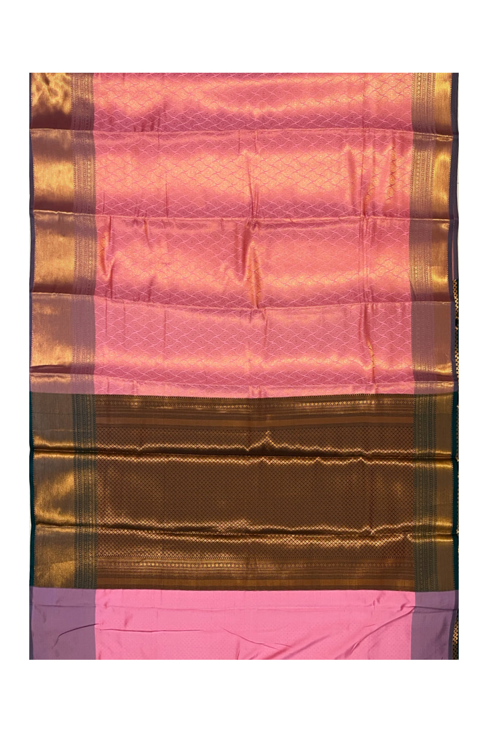 Southloom Premium Semi Silk Zari Work Brocade Saree in Bridal Pink with Matching Pallu (Kanchipuram Pattu Saree)