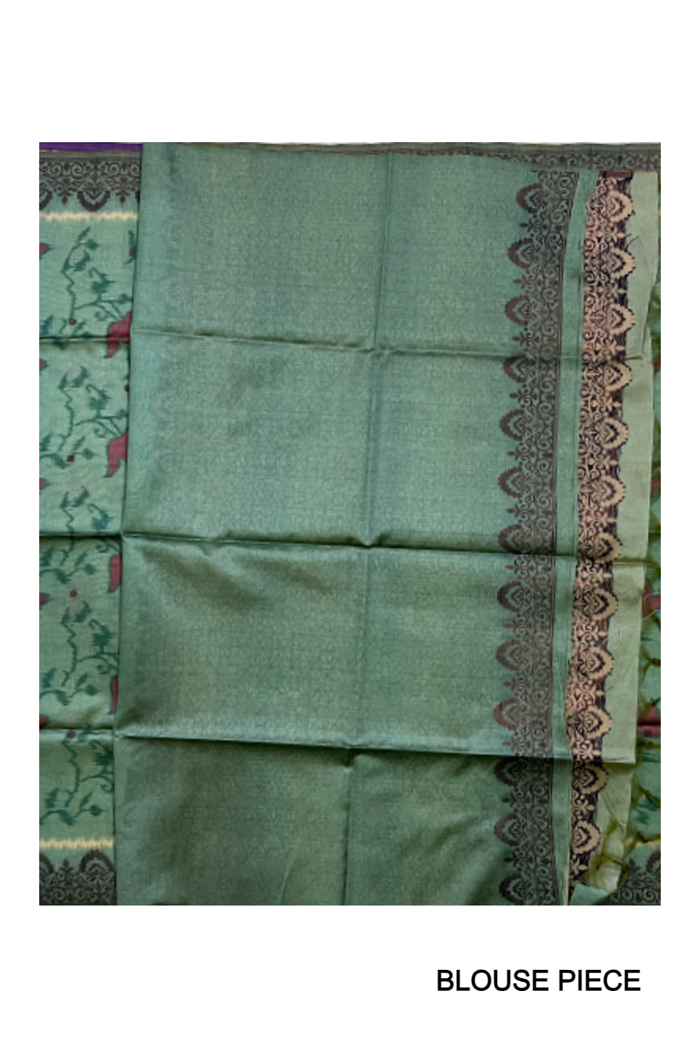 Southloom Semi Tussar Green Floral Woven Designer Saree