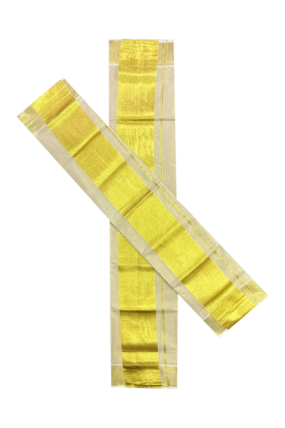 Single Plain Tissue Set Mundu (Mundum Neriyathum) with 6 inch Border