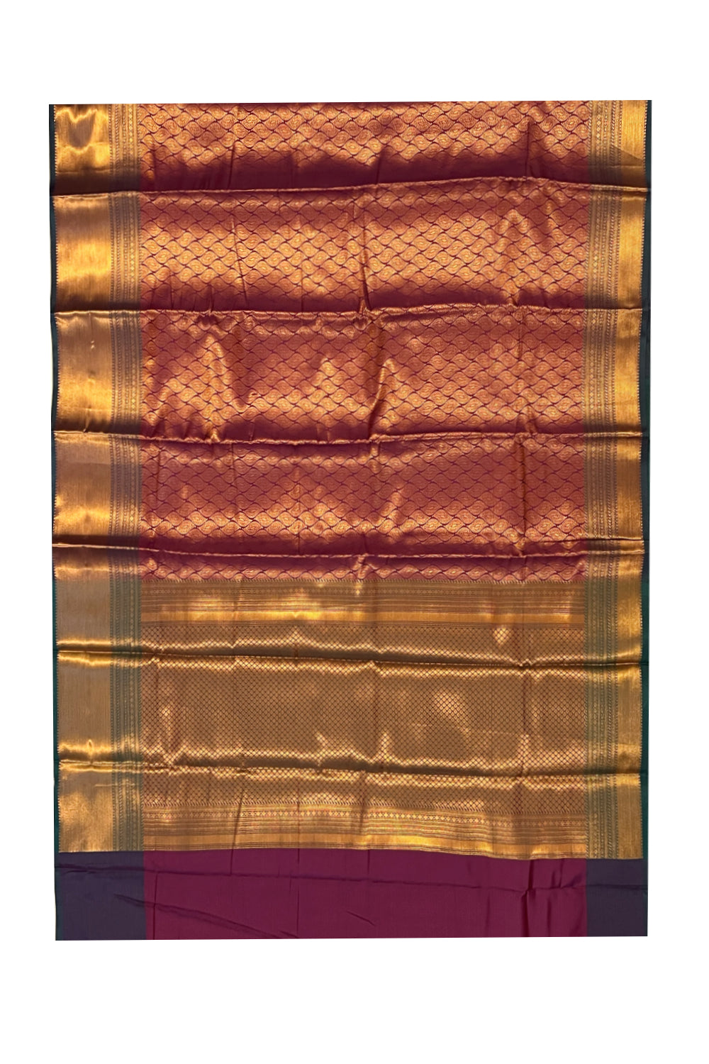 Southloom Premium Semi Silk Zari Work Brocade Saree in Bridal Violet with Matching Pallu (Kanchipuram Pattu Saree)