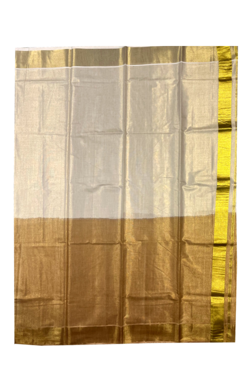 Southloom Tie & Dye - Half & Half  Multi Colour Brown Design Saree with Kasavu Border