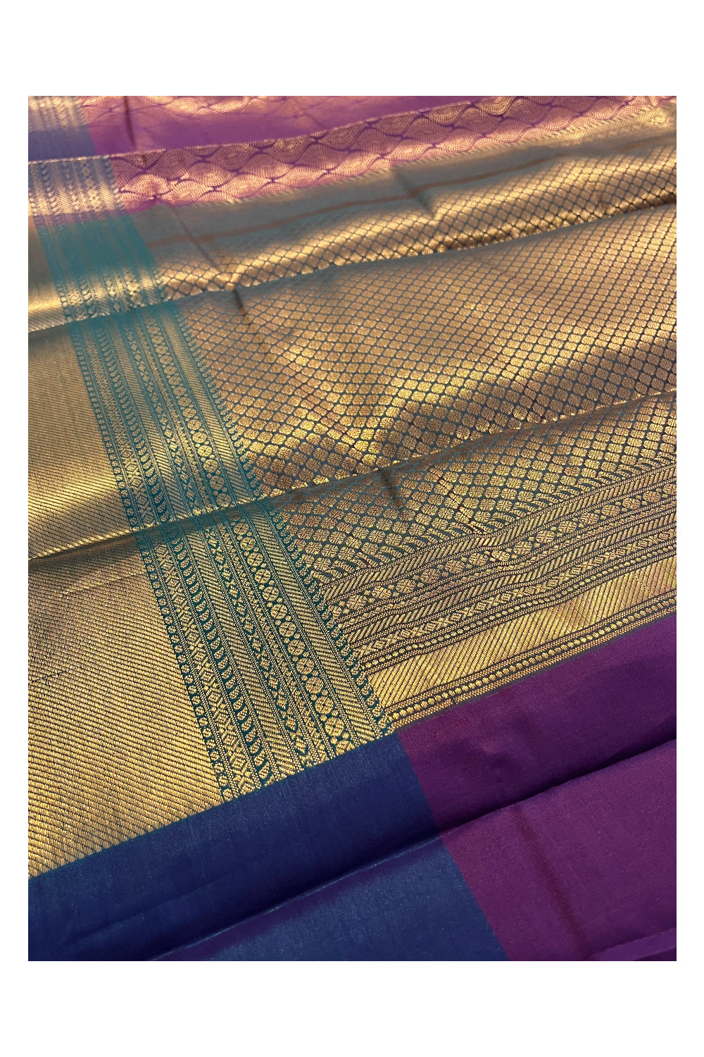 Southloom Premium Semi Silk Zari Work Brocade Saree in Bridal Violet with Matching Pallu (Kanchipuram Pattu Saree)