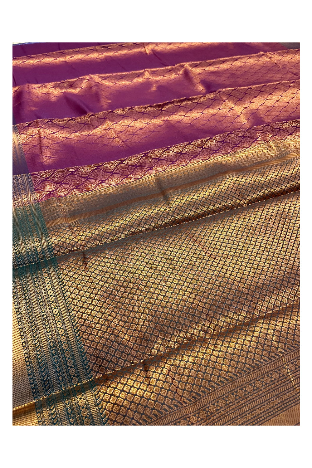 Southloom Premium Semi Silk Zari Work Brocade Saree in Bridal Violet with Matching Pallu (Kanchipuram Pattu Saree)