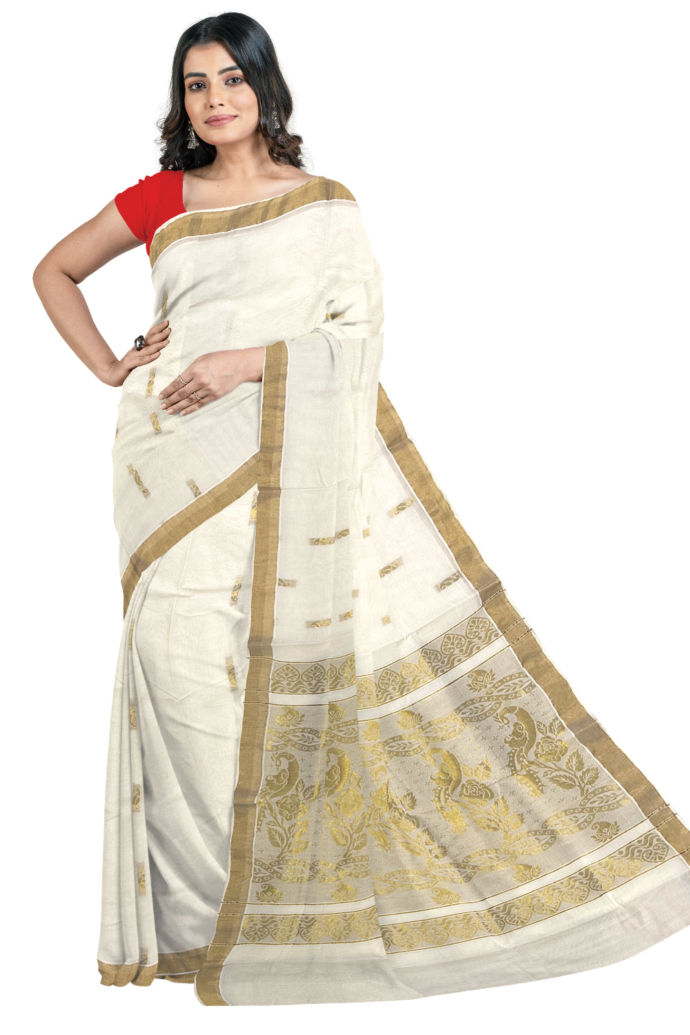 Kerala Pure Cotton Heavy Woven Work Kasavu Saree (Onam Saree 2023)