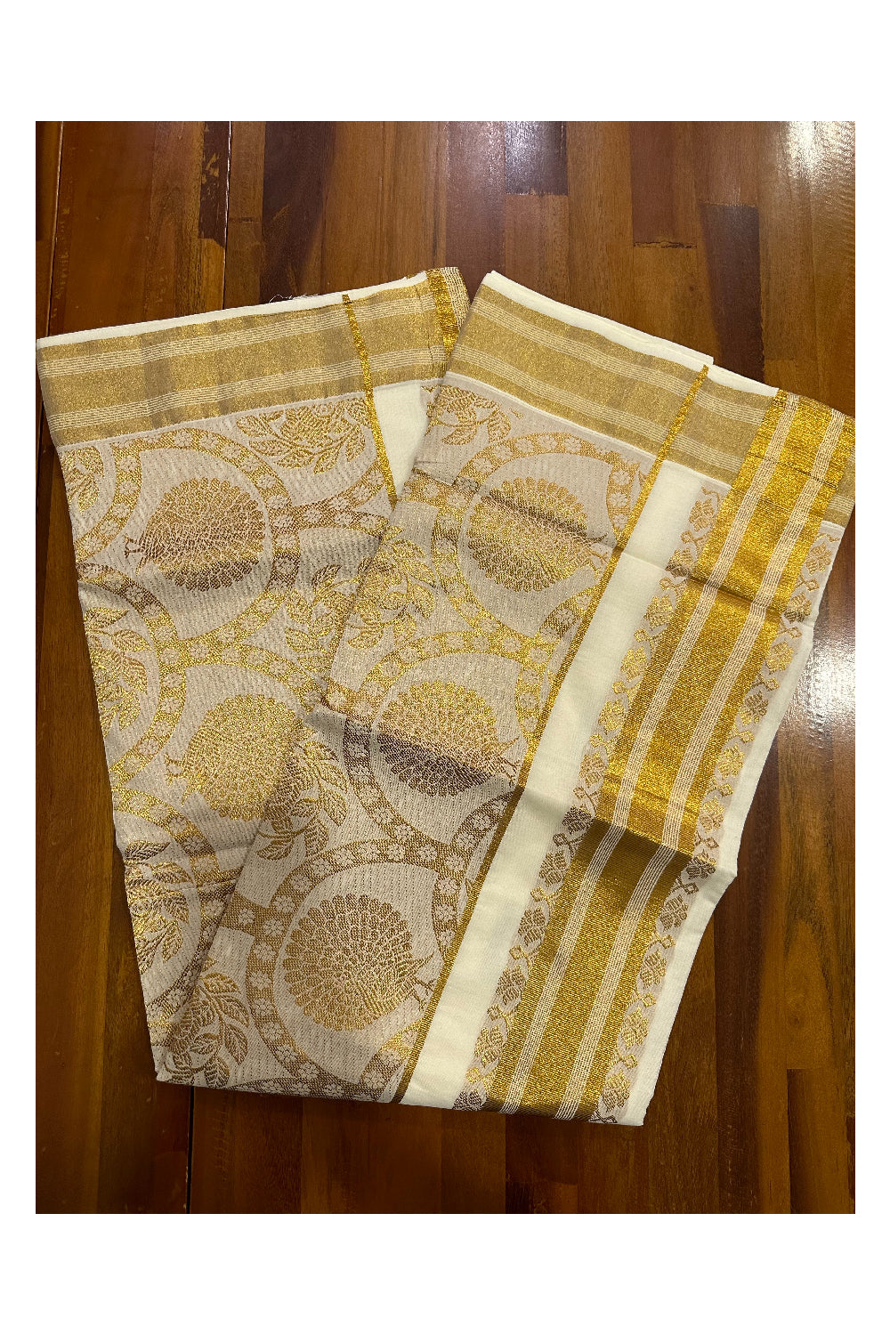 Kerala Cotton Kasavu Heavy Woven Work Saree (Onam Saree 2023)