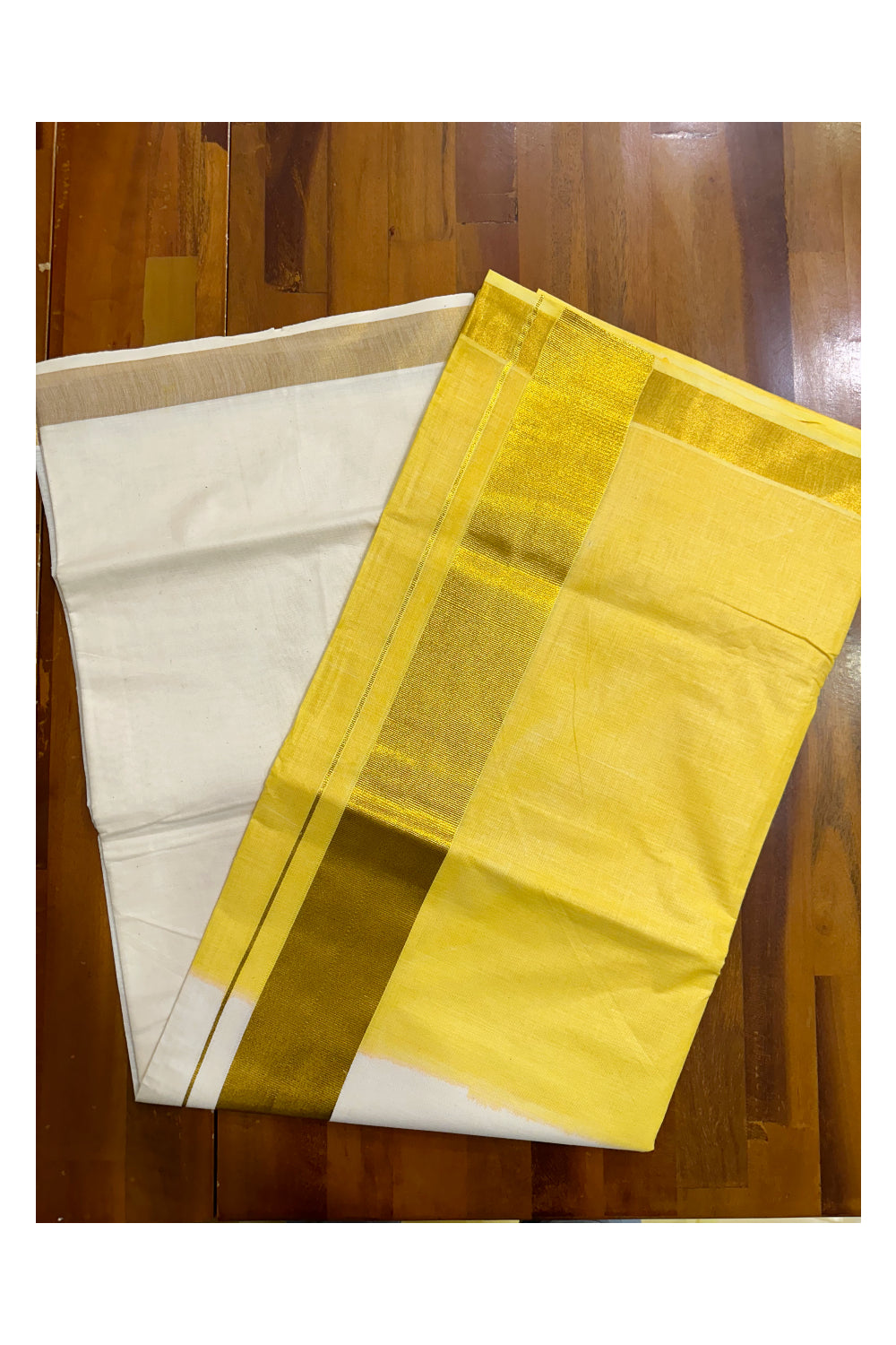 Southloom Tie and Dye Multi Colour Yellow Kasavu Saree (Onam 2024 Collection)