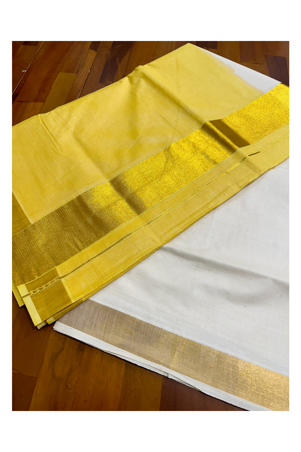 Southloom Tie and Dye Multi Colour Yellow Kasavu Saree (Onam 2024 Collection)