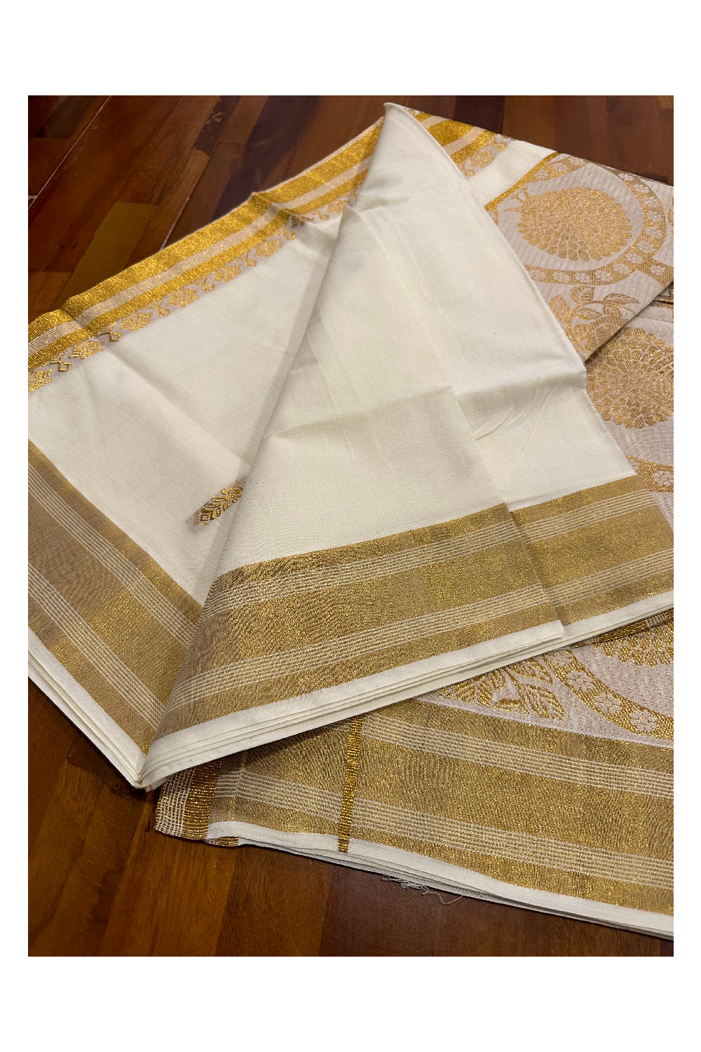 Kerala Cotton Kasavu Heavy Woven Work Saree (Onam Saree 2023)