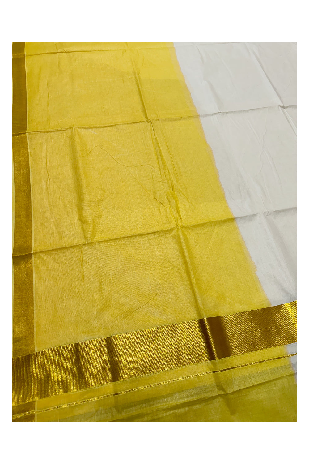 Southloom Tie and Dye Multi Colour Yellow Kasavu Saree (Onam 2024 Collection)