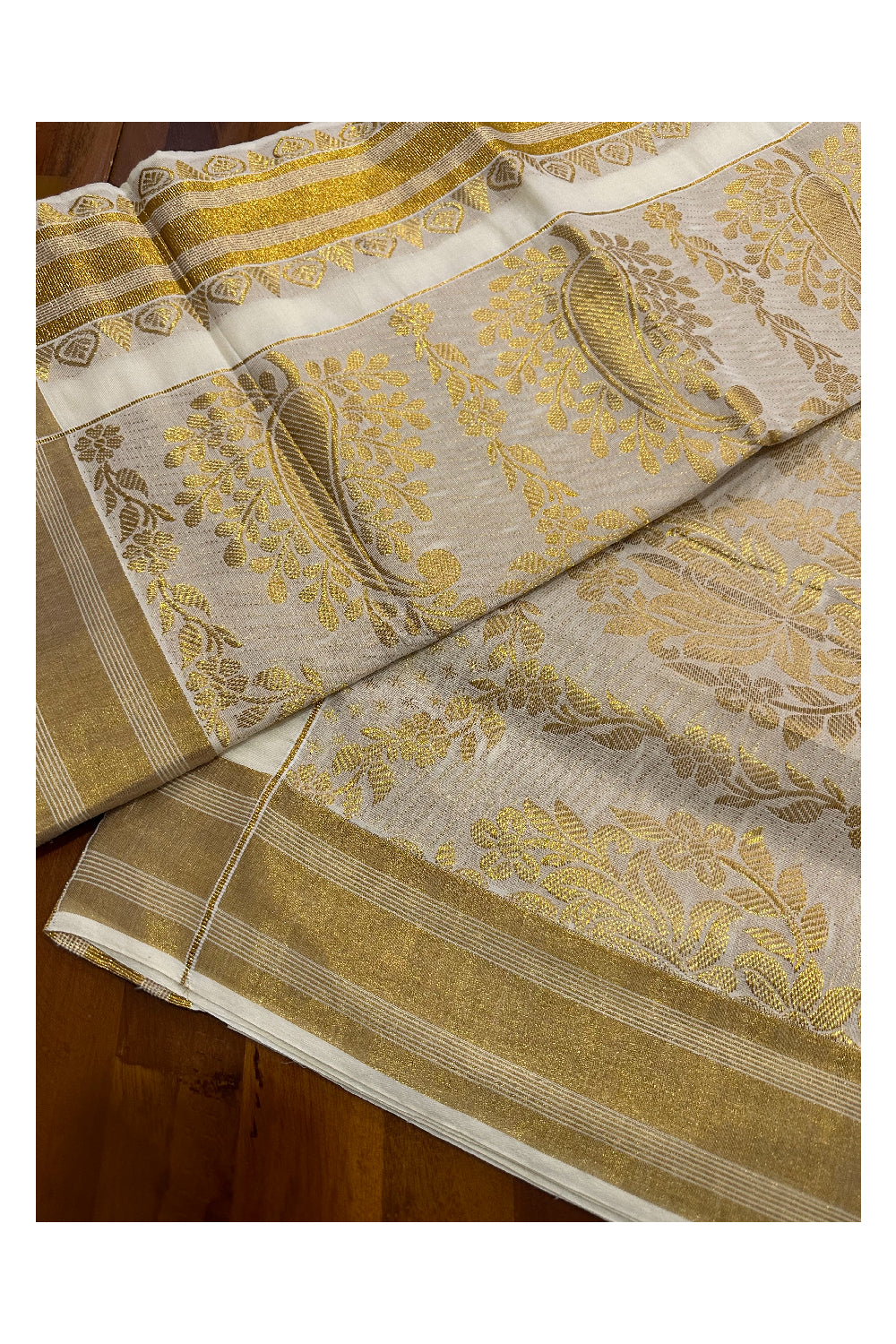 Kerala Cotton Kasavu Heavy Woven Work Saree (Onam Saree 2023)