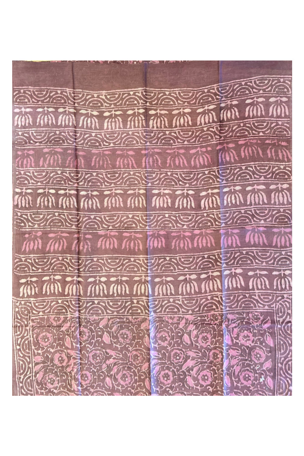 Southloom Cotton Magenta Designer Printed Saree