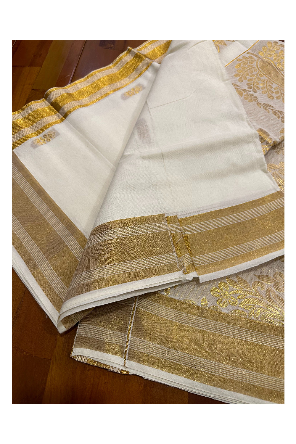 Kerala Cotton Kasavu Heavy Woven Work Saree (Onam Saree 2023)