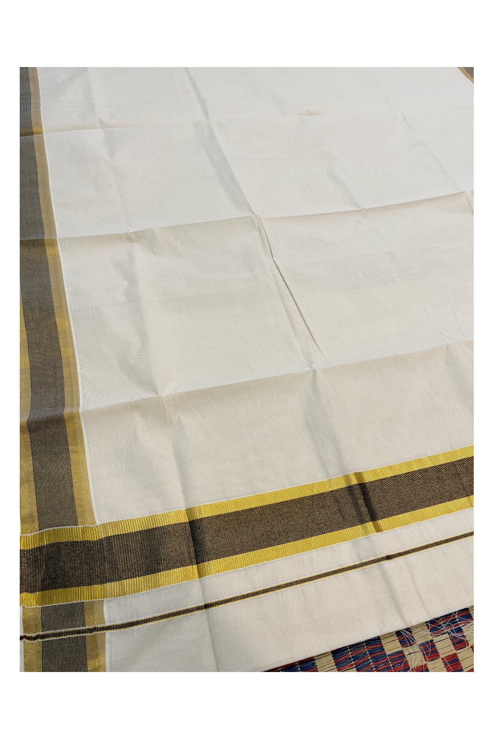 Pure Cotton Kerala Saree with Kasavu and Black Border