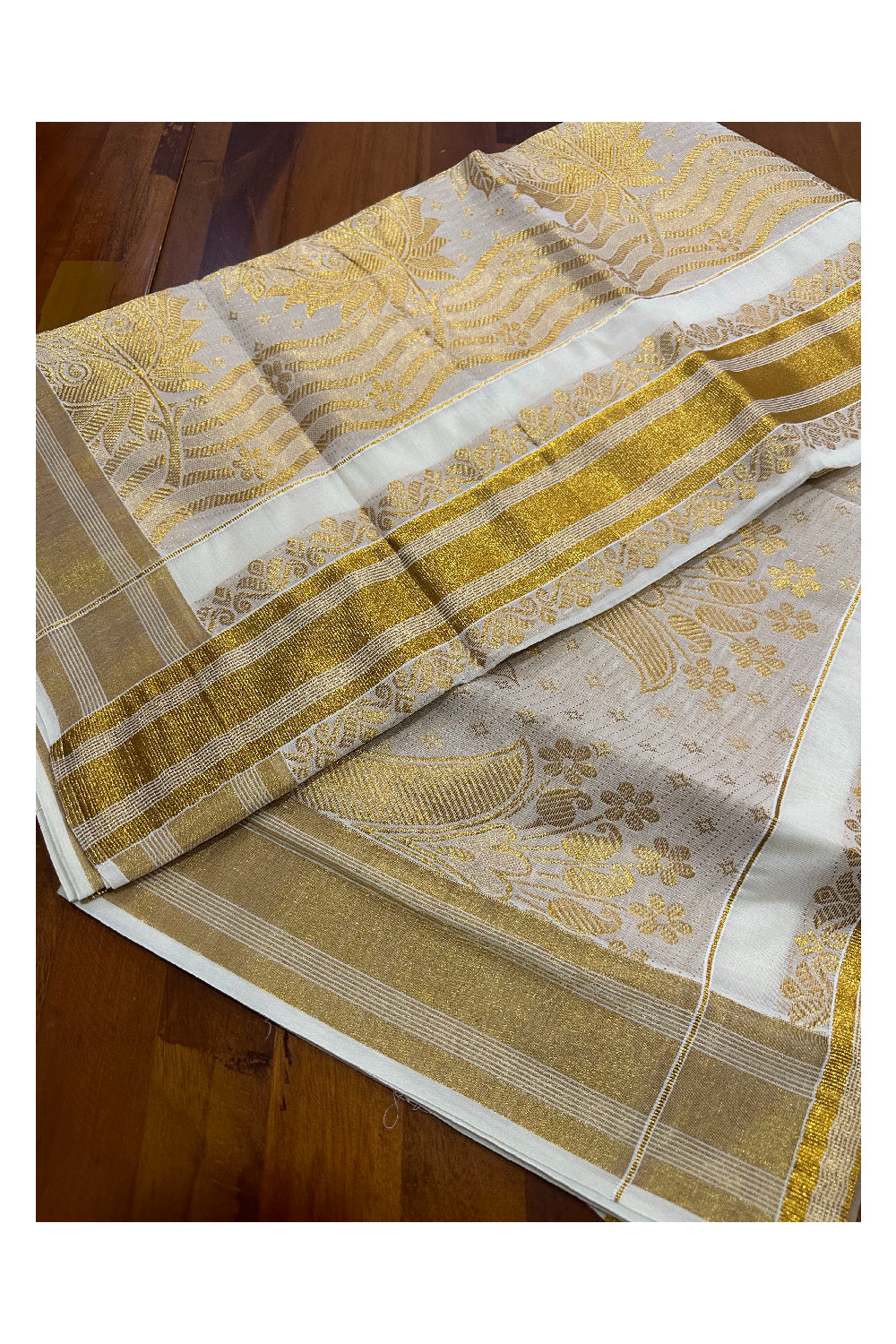 Kerala Cotton Kasavu Heavy Woven Work Saree (Onam Saree 2023)