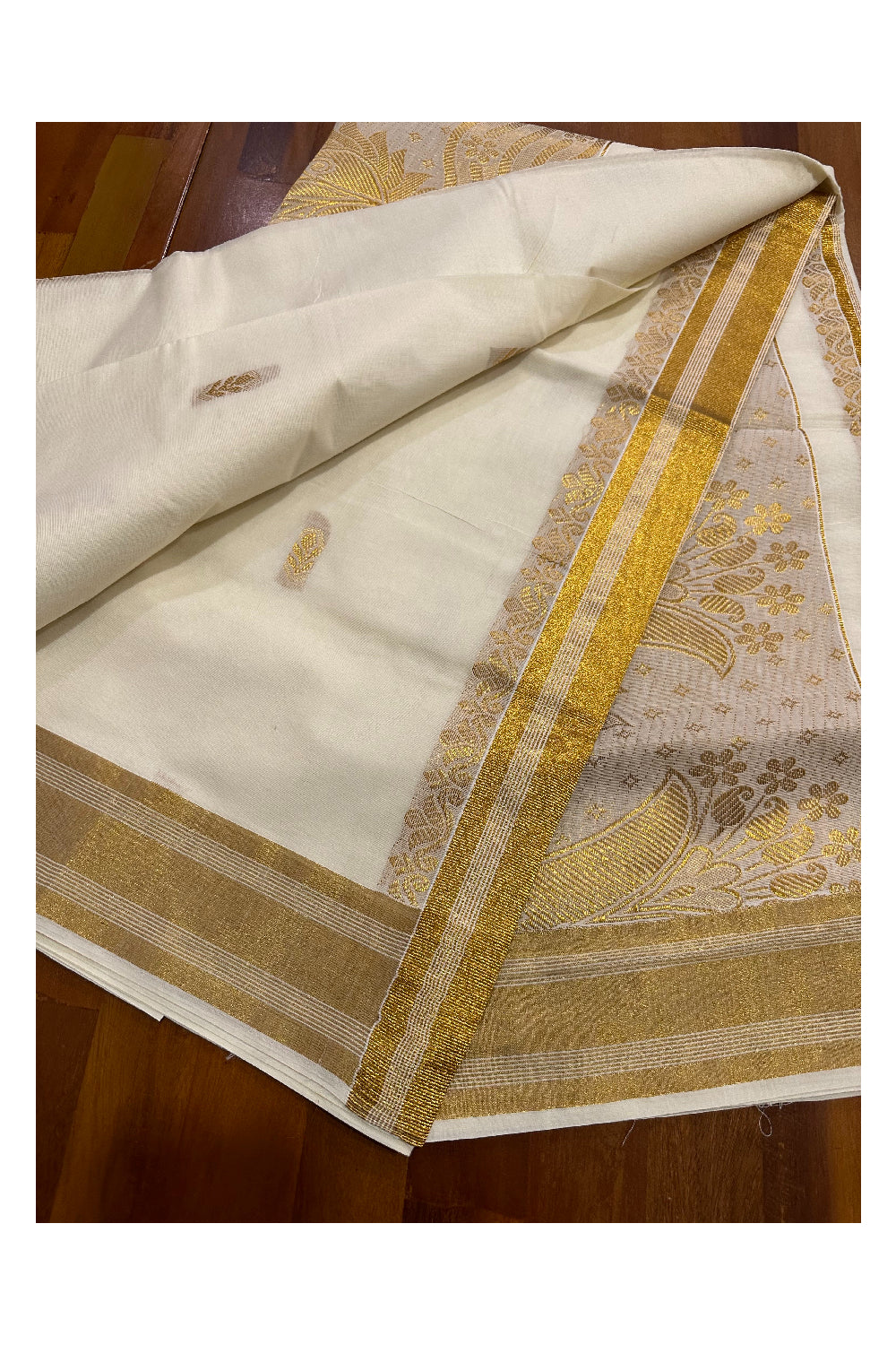 Kerala Cotton Kasavu Heavy Woven Work Saree (Onam Saree 2023)