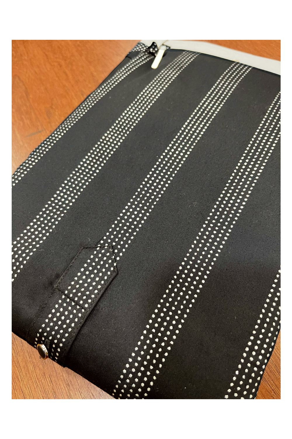 Southloom Black Dots Patterns Semi Silk Short Kurta for Men