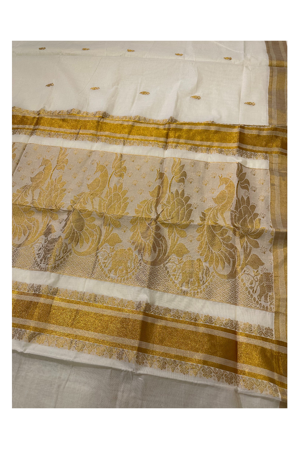 Kerala Cotton Kasavu Heavy Woven Work Saree (Onam Saree 2023)