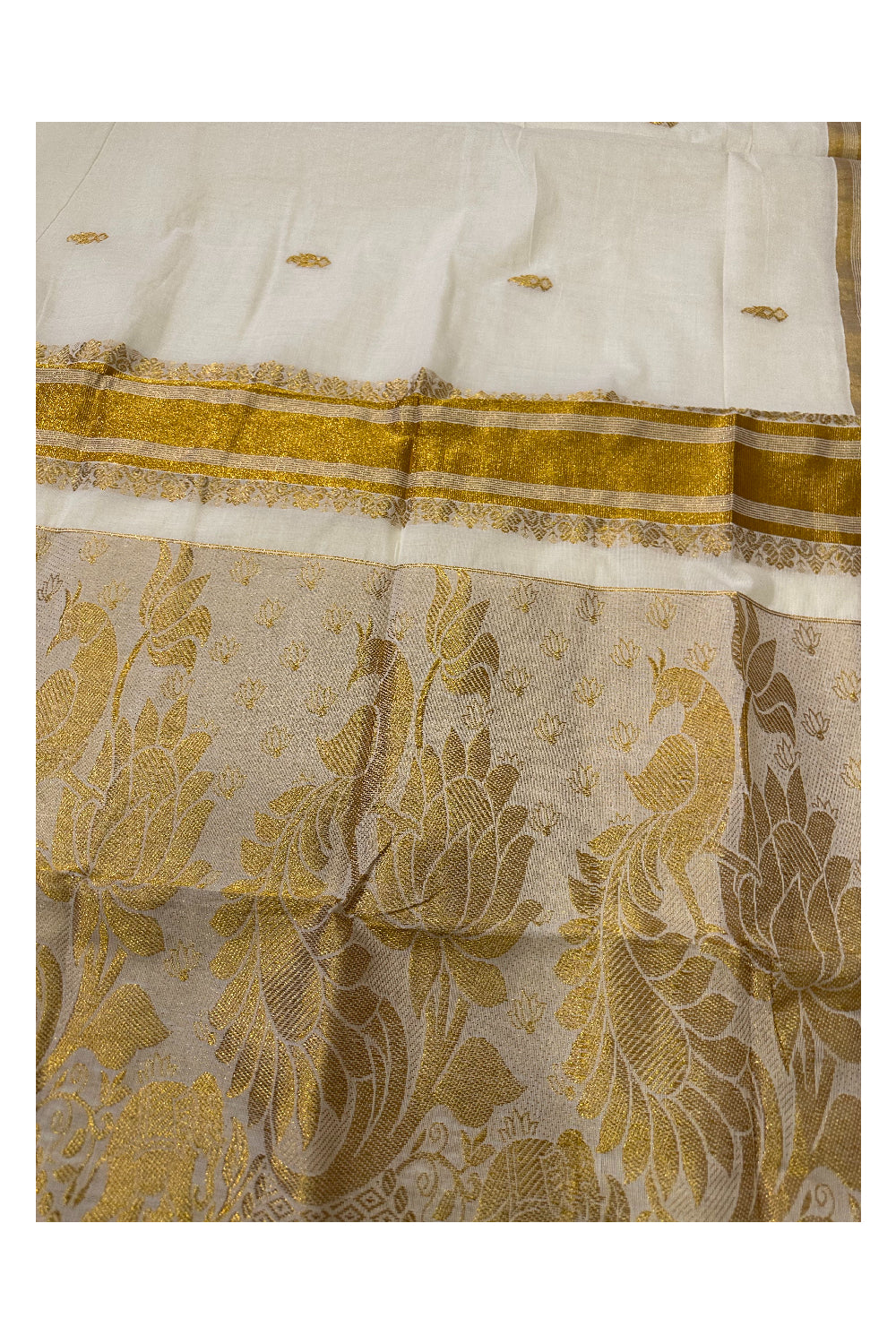 Kerala Cotton Kasavu Heavy Woven Work Saree (Onam Saree 2023)