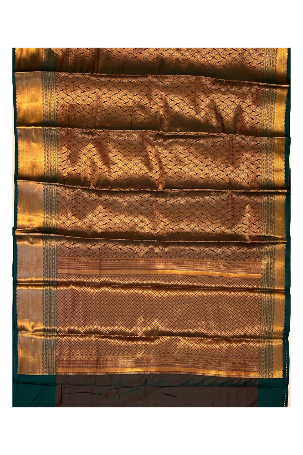 Southloom Premium Semi Silk Zari Work Brocade Saree in Bridal Green with Matching Pallu (Kanchipuram Pattu Saree)