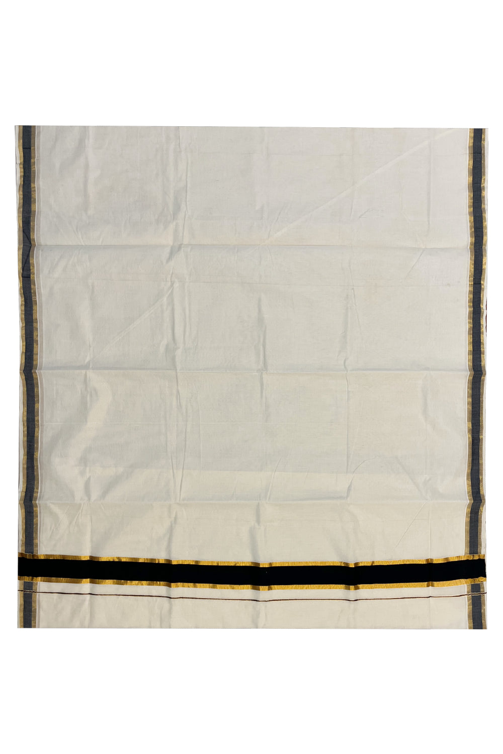 Pure Cotton Kerala Saree with Kasavu and Black Border