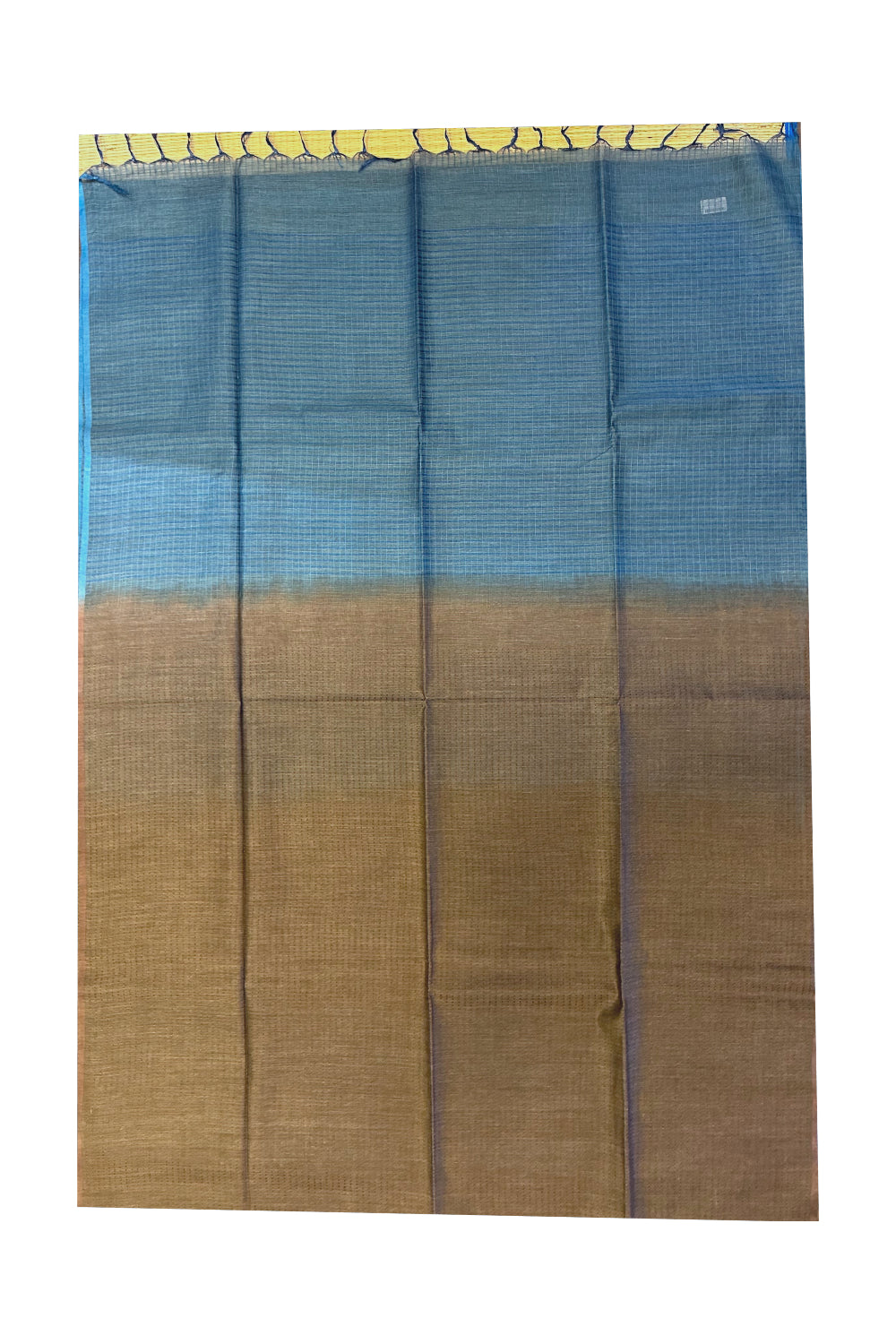 Southloom Tussar Saree with Blue Pallu and Brown Body