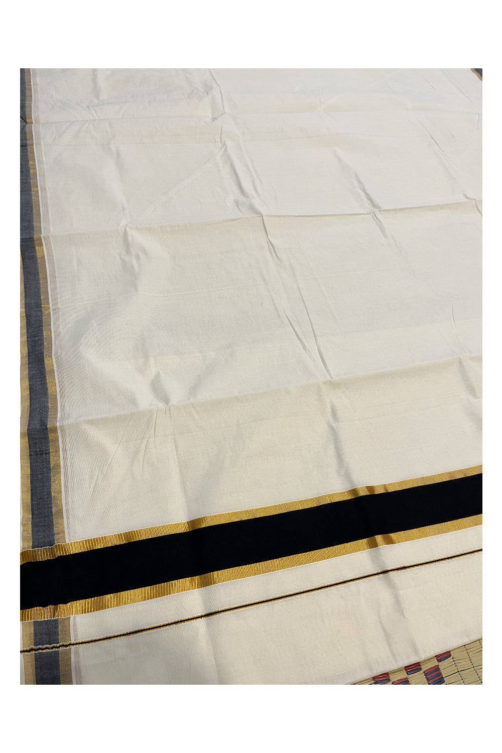 Pure Cotton Kerala Saree with Kasavu and Black Border