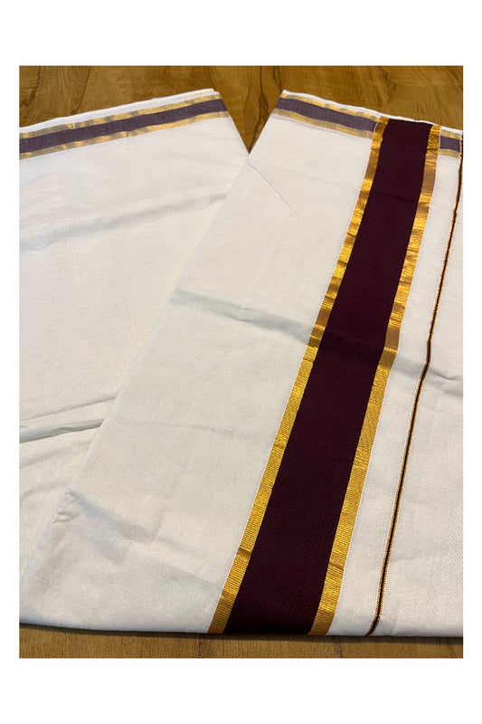 Pure Cotton Kerala Saree with Kasavu and Brown Border