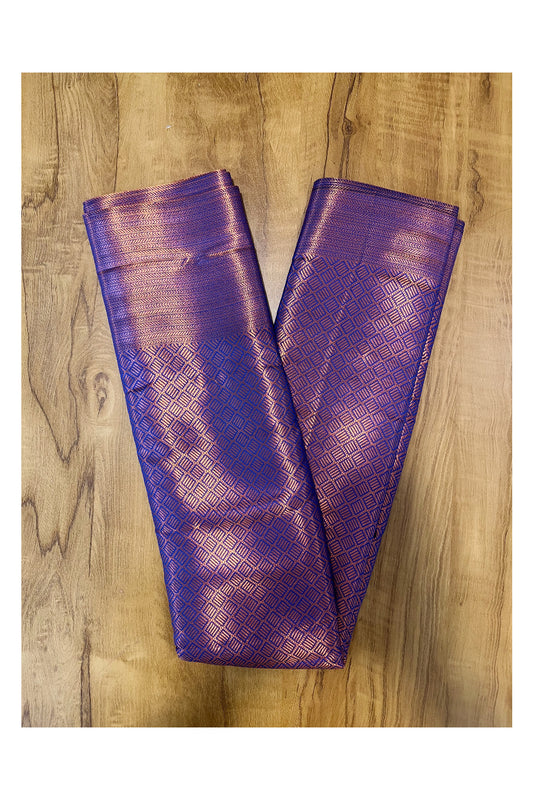 Southloom Premium Semi Silk Zari Work Brocade Saree in Bridal Violet with Matching Pallu (Kanchipuram Pattu Saree)