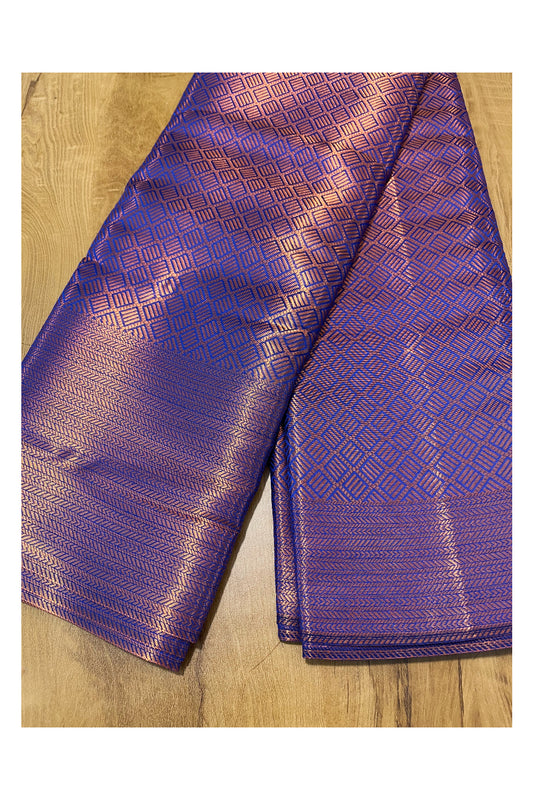 Southloom Premium Semi Silk Zari Work Brocade Saree in Bridal Violet with Matching Pallu (Kanchipuram Pattu Saree)