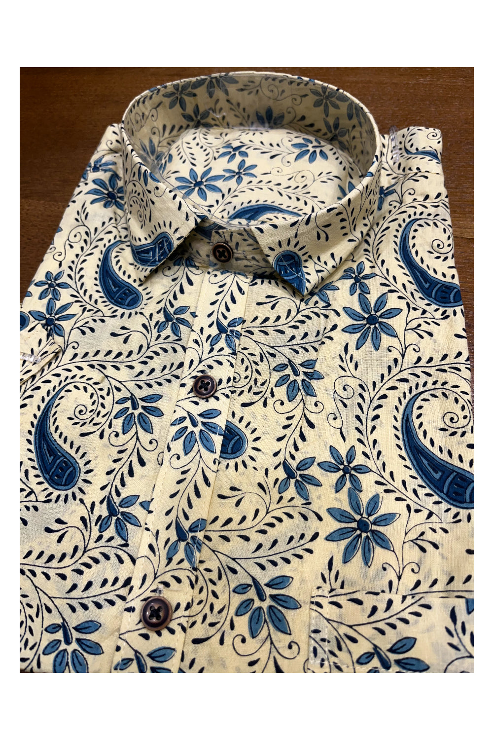 Southloom Jaipur Cotton Hand Block Printed Shirt (Half Sleeves)