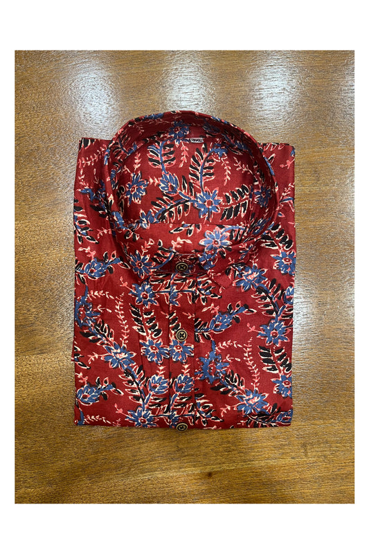 Southloom Jaipur Cotton Red Hand Block Printed Shirt (Full Sleeves)