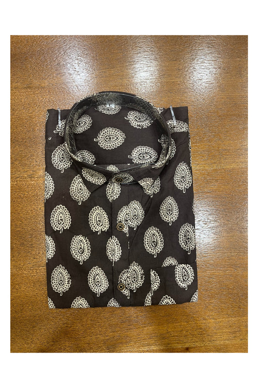 Southloom Jaipur Cotton Black Hand Block Printed Shirt (Full Sleeves)