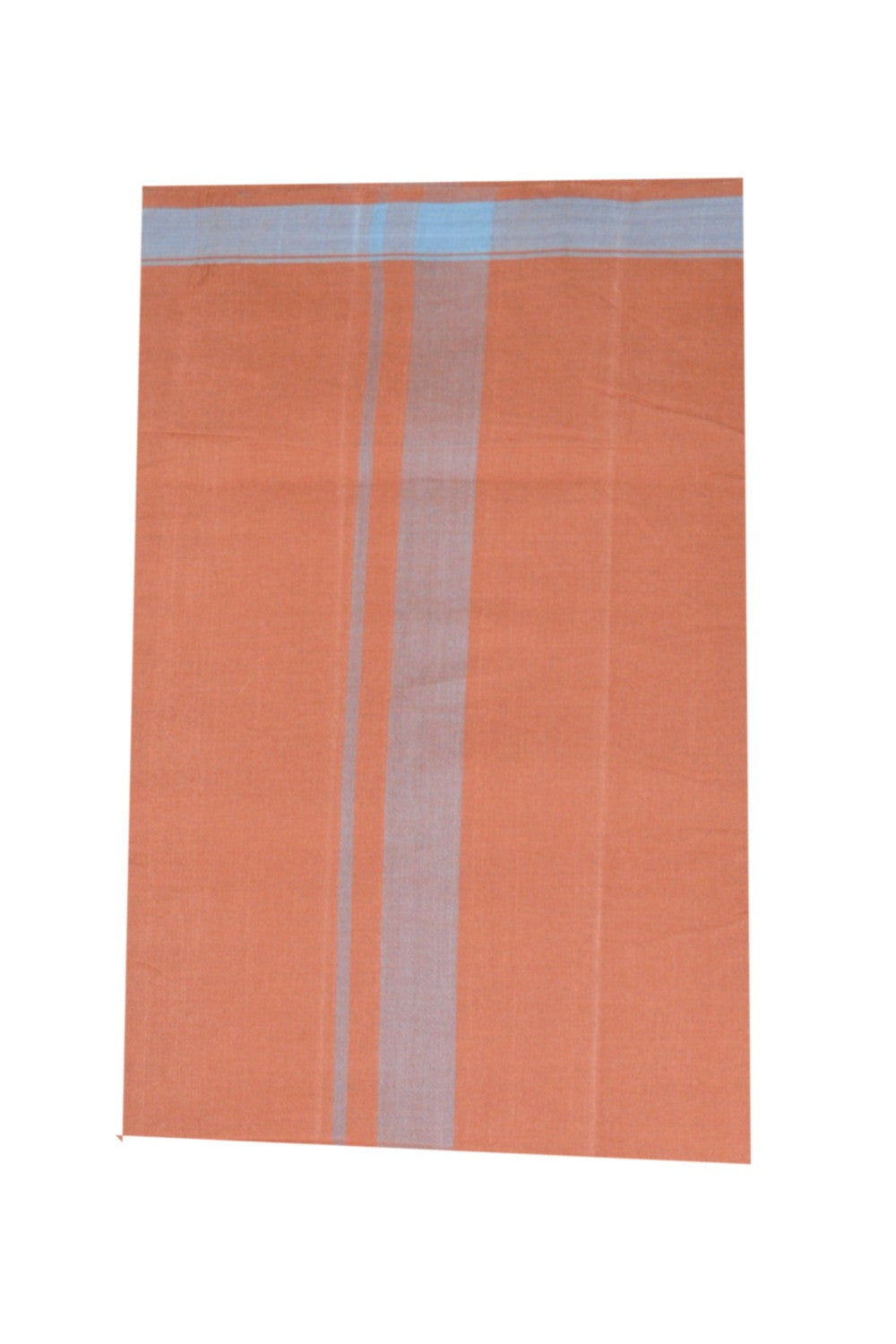 Southloom™ Balaramapuram Handloom Single Kaavi Mundu (Saffron Dhoti) with Handloom Mark | Weaver: Chandran