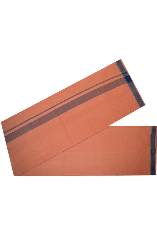 Southloom™ Balaramapuram Handloom Single Kaavi Mundu (Saffron Dhoti) with Handloom Mark | Weaver: Chandran