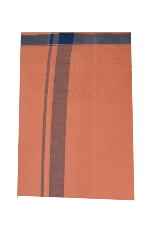 Southloom™ Balaramapuram Handloom Single Kaavi Mundu (Saffron Dhoti) with Handloom Mark | Weaver: Chandran