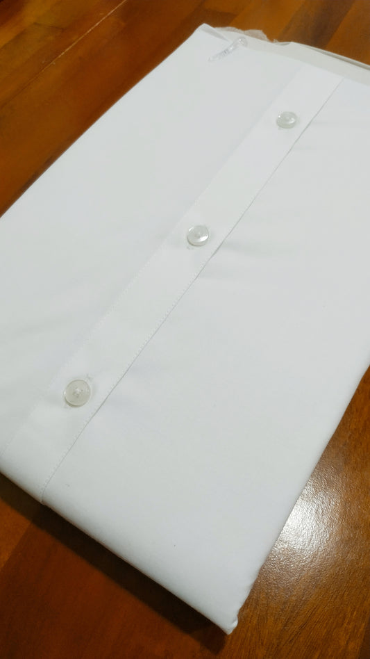 Pure Cotton Pure White Solid Shirt (44 FS)