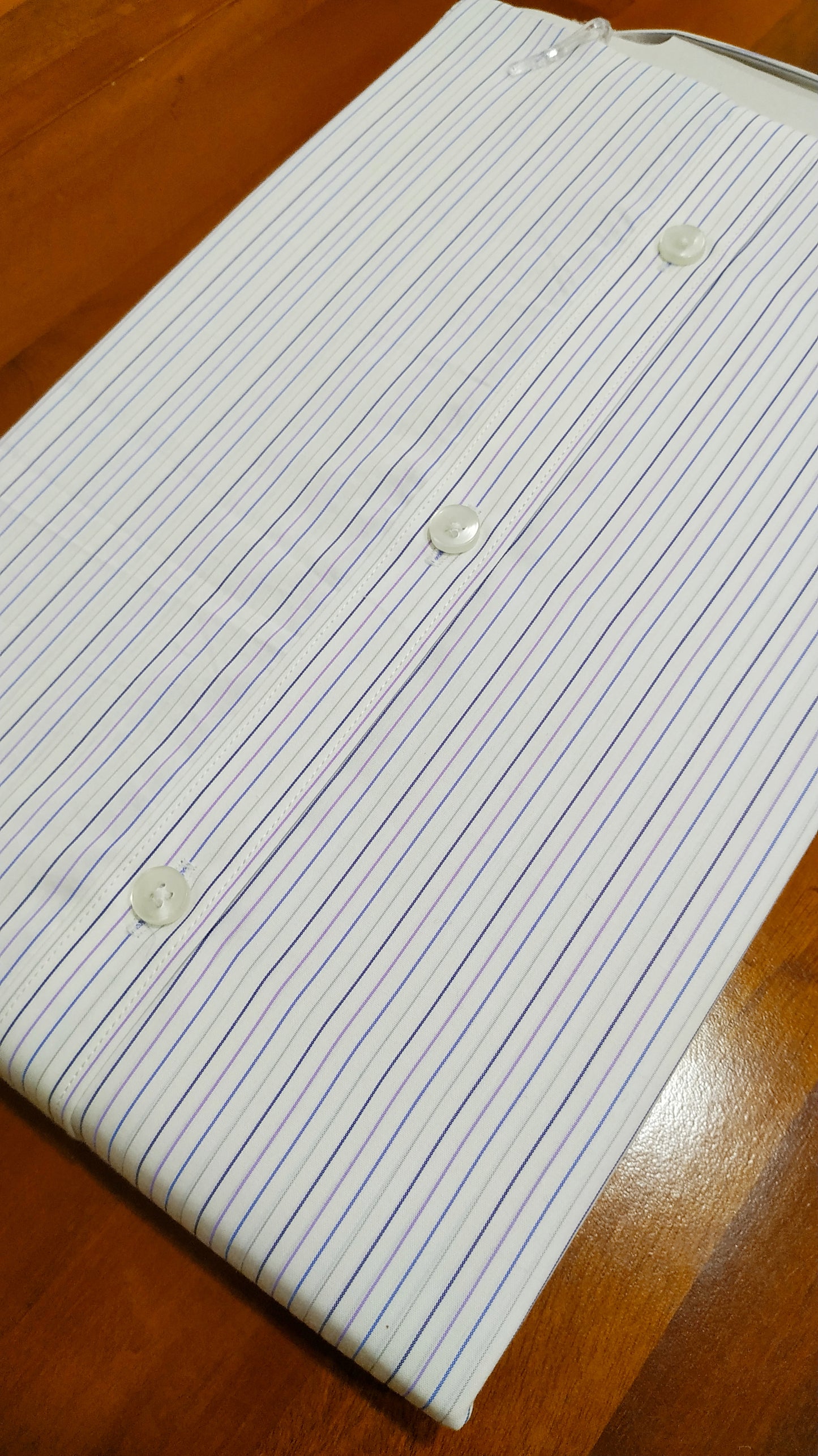 Pure Cotton White Stripes Shirt (44 FS)