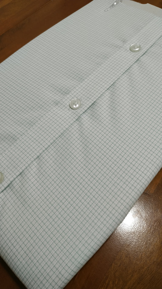 Pure Cotton White Checkered Shirt (44 FS)