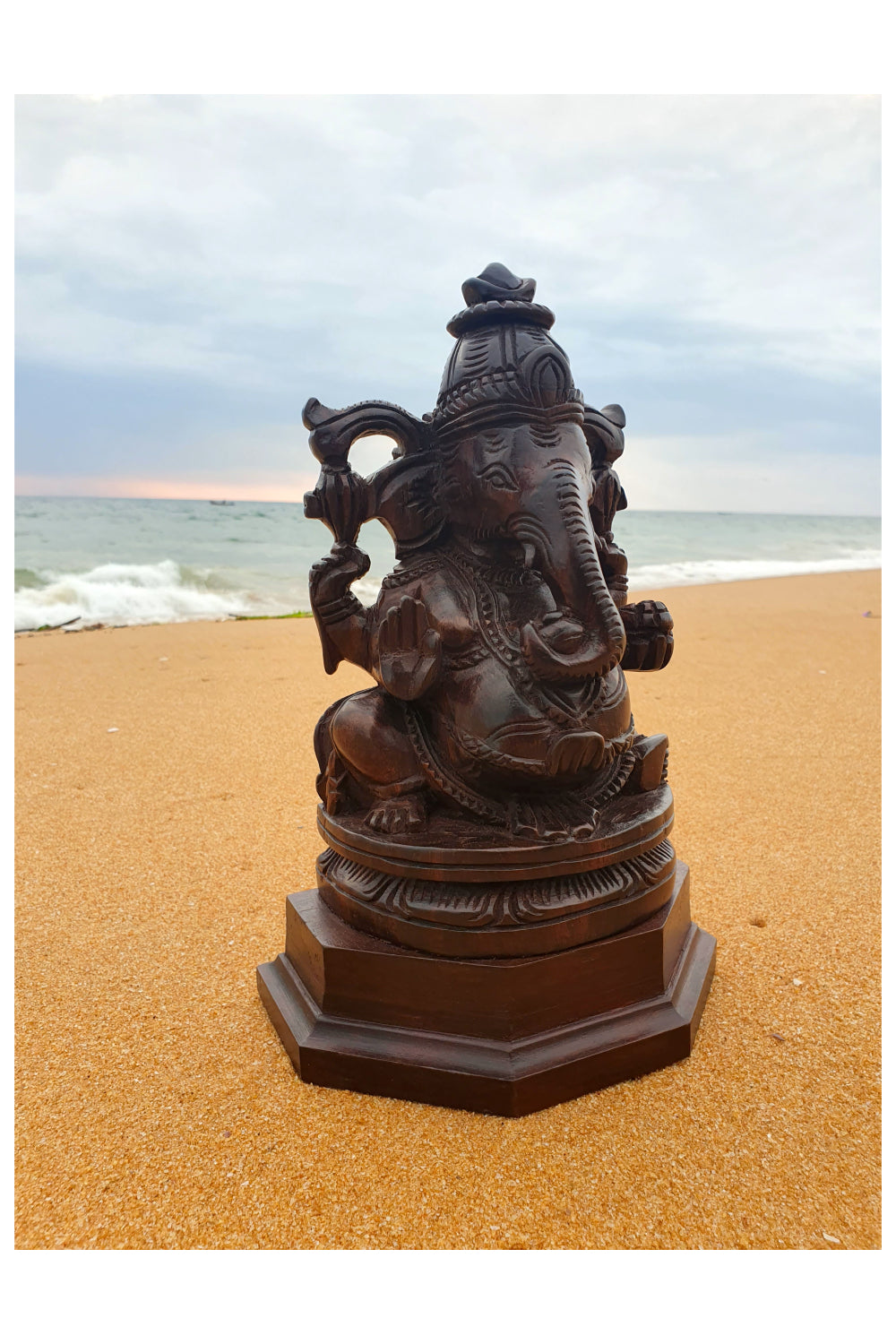 Southloom Handmade Ganesha Handicraft (Carved from Rose Wood)