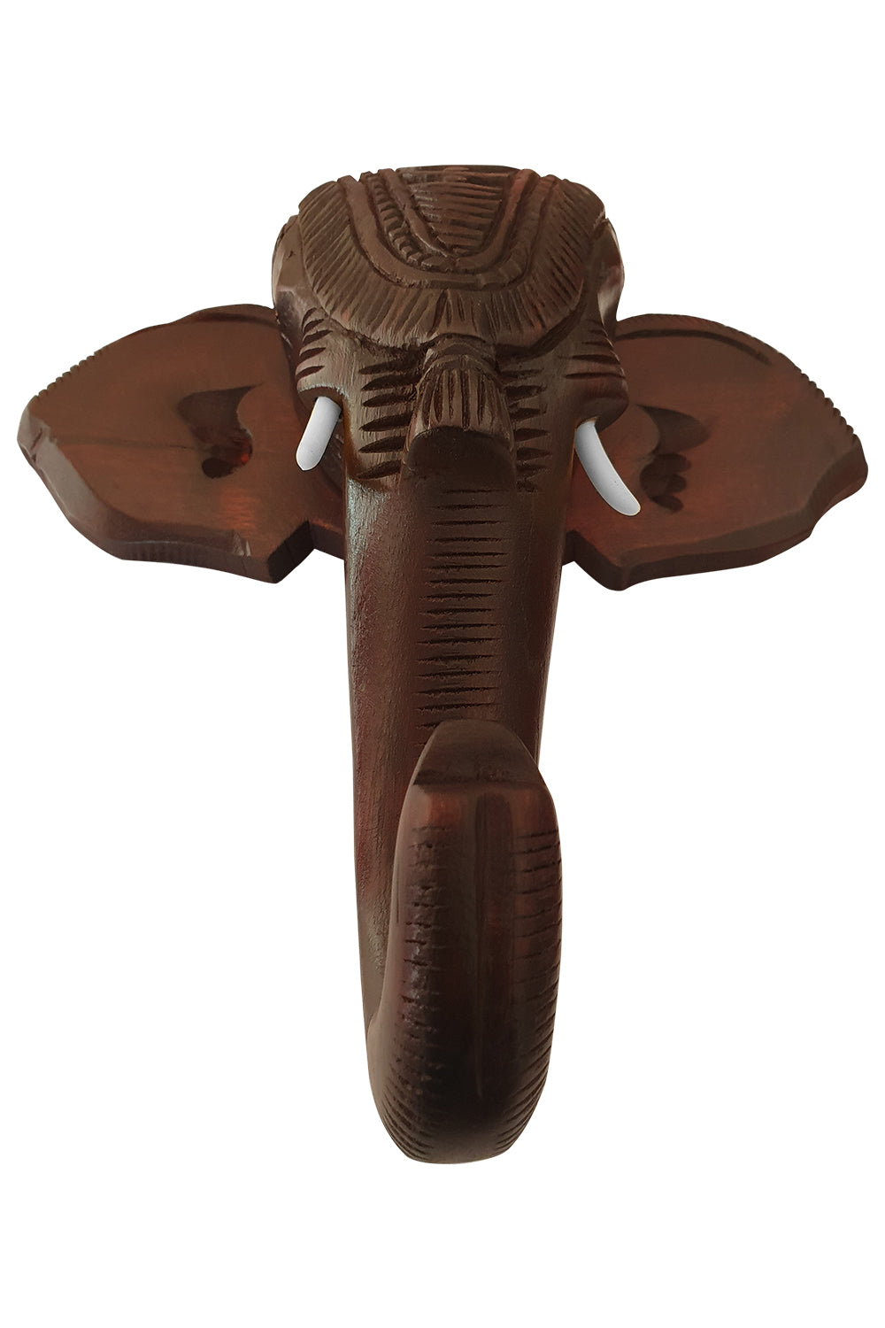 Southloom Handmade Elephant Head with Carved Patterns Handicraft (Carved from Mahogany Wood) 10 Inches