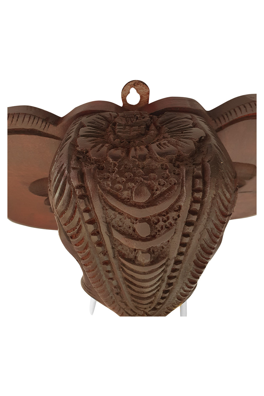 Southloom Handmade Elephant Head with Carved Patterns Handicraft (Carved from Mahogany Wood) 10 Inches