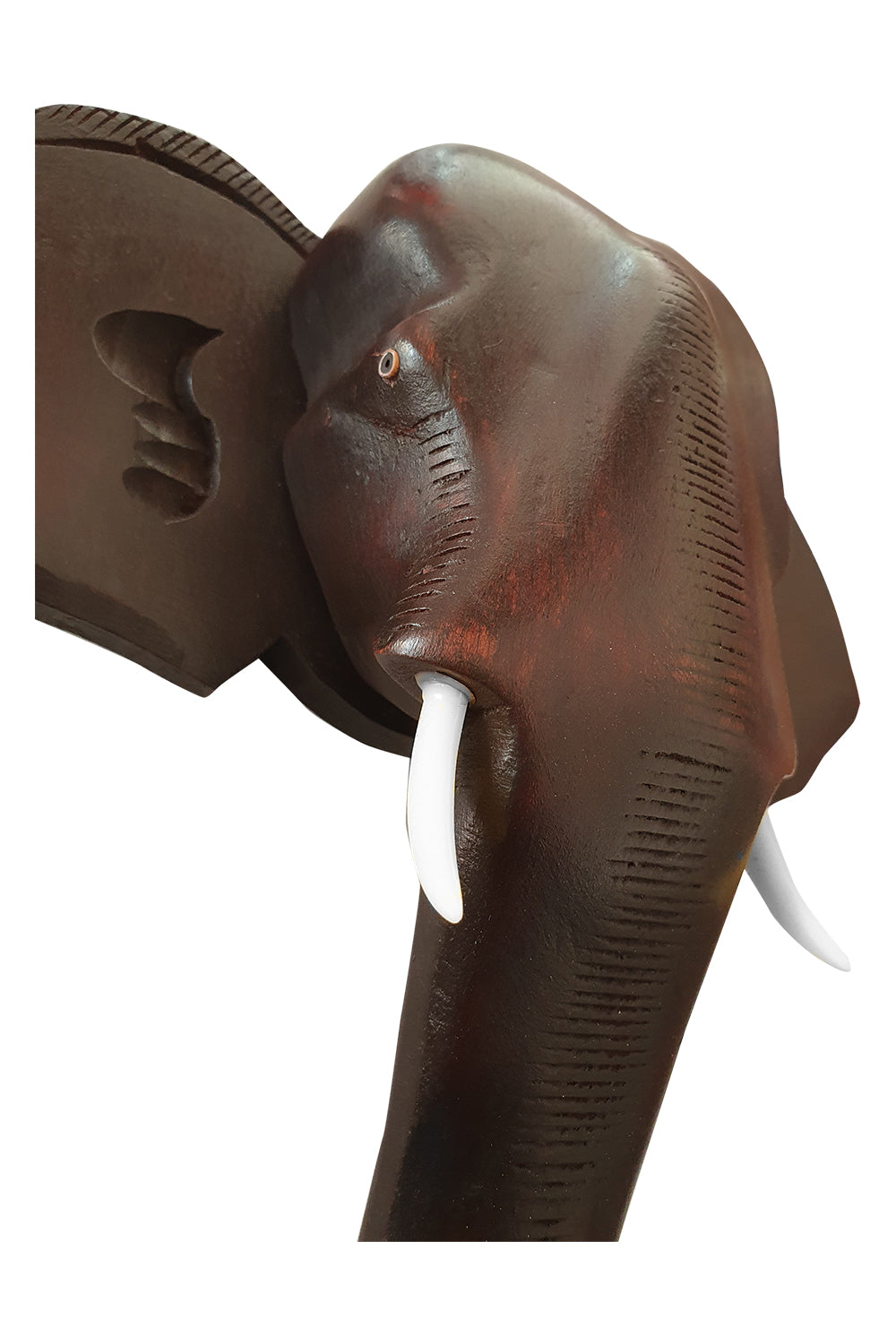 Southloom Handmade Elephant Head Handicraft (Carved from Mahogany Wood) 10 Inches