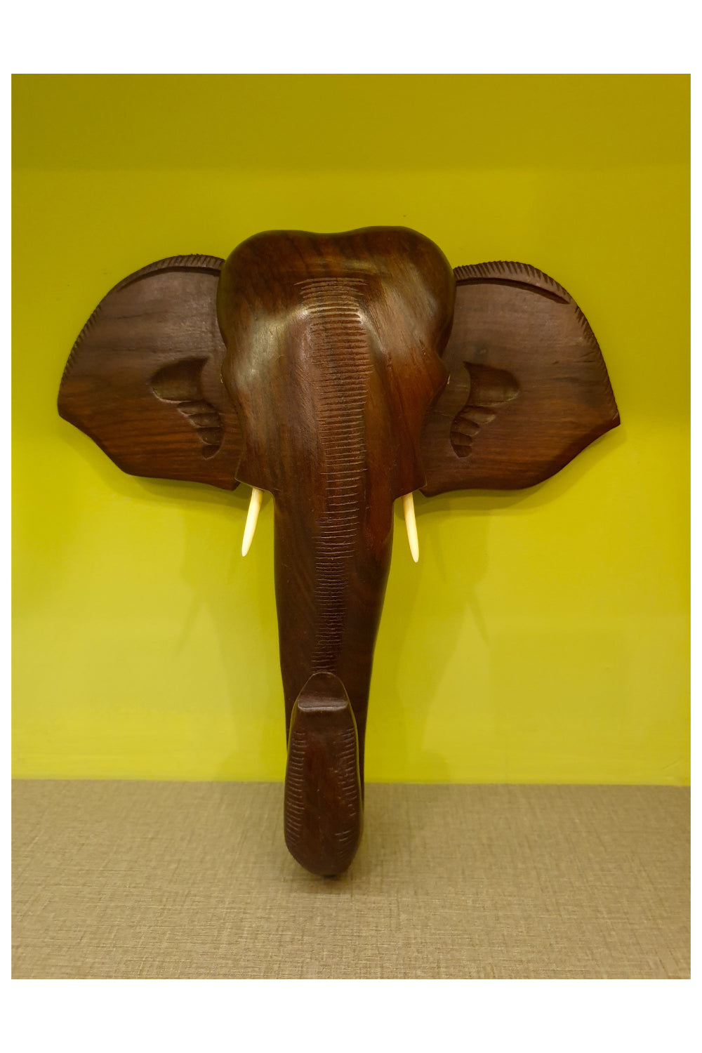 Southloom Handmade Elephant Head Handicraft (Carved from Rose Wood) 12 Inches