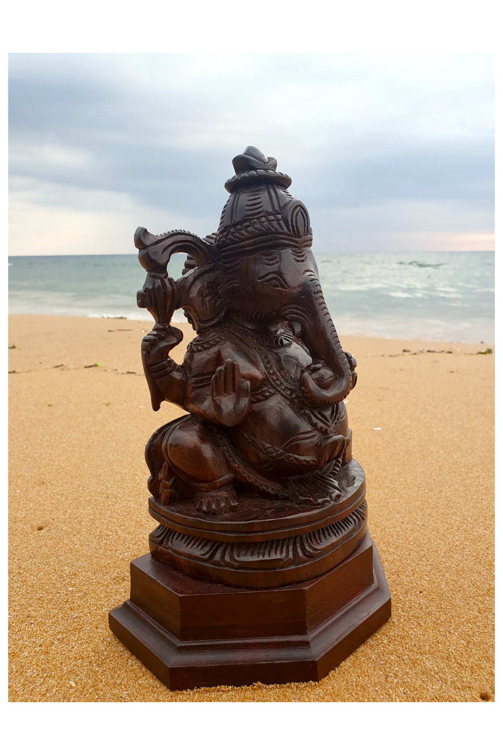 Southloom Handmade Ganesha Handicraft (Carved from Rose Wood)