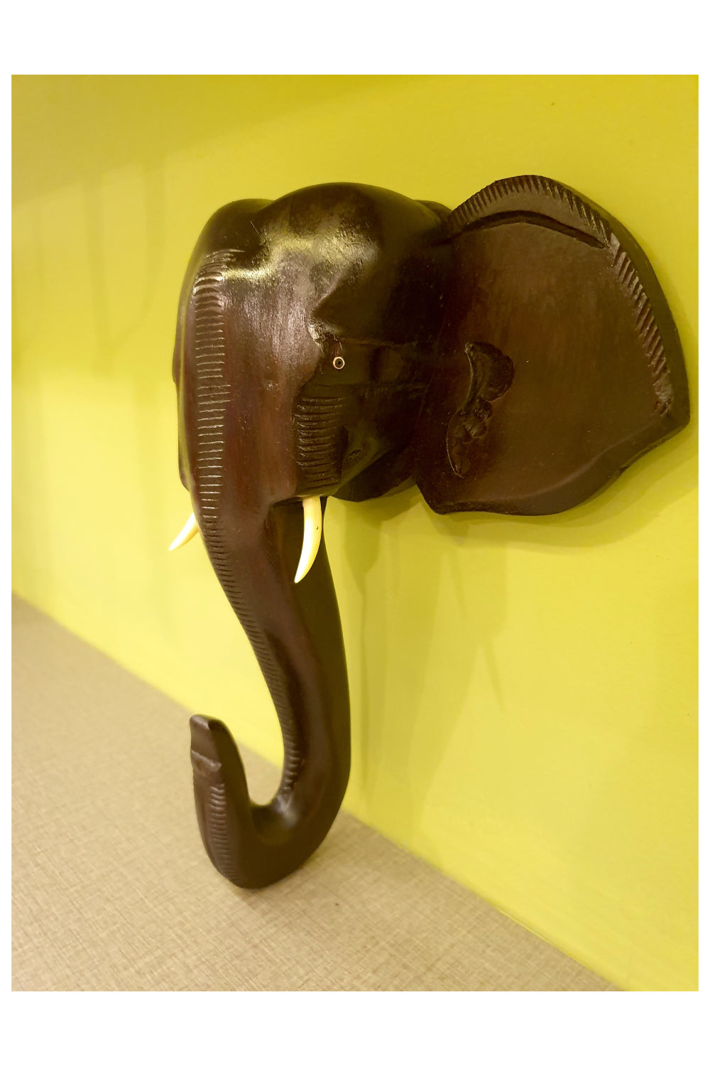 Southloom Handmade Elephant Head Handicraft (Carved from Mahogany Wood) 12 Inches