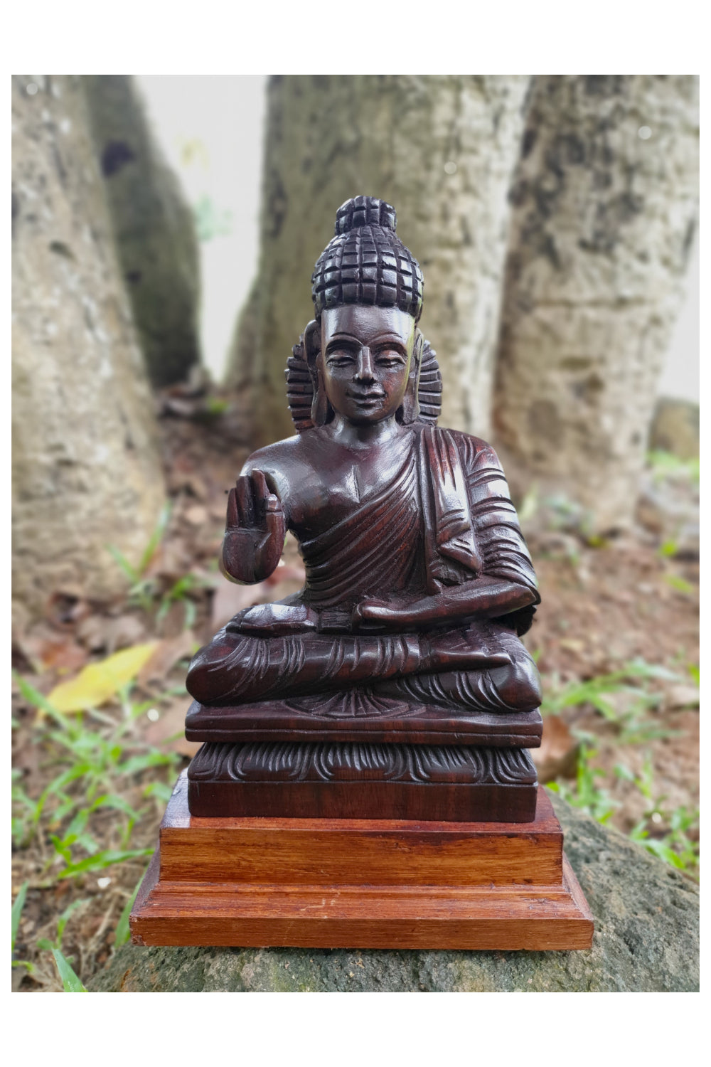 Southloom Handmade Buddha Handicraft (Carved from Rose Wood)