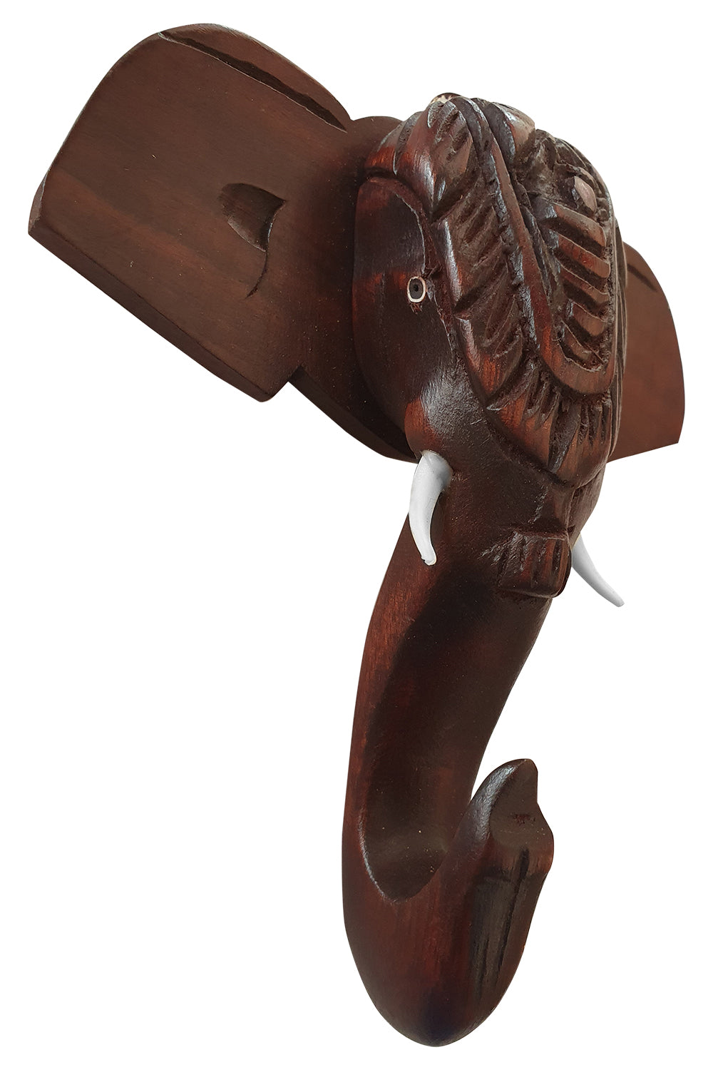 Southloom Handmade Elephant Head with Carved Patterns Handicraft (Carved from Mahogany Wood) 6 Inches