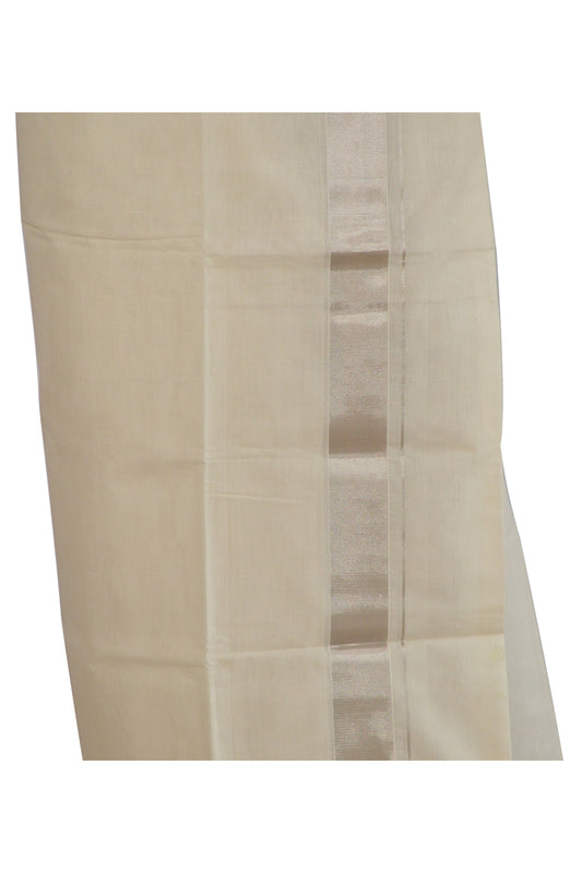 Mundu with Silver Kasavu Kara (South Indian Dhoti) 2 Inches