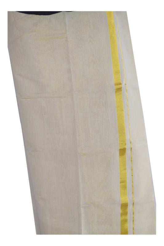 Southloom™ Balaramapuram Handloom Tissue Mundu with Kasavu Kara (South Indian Dhoti) 1 inch