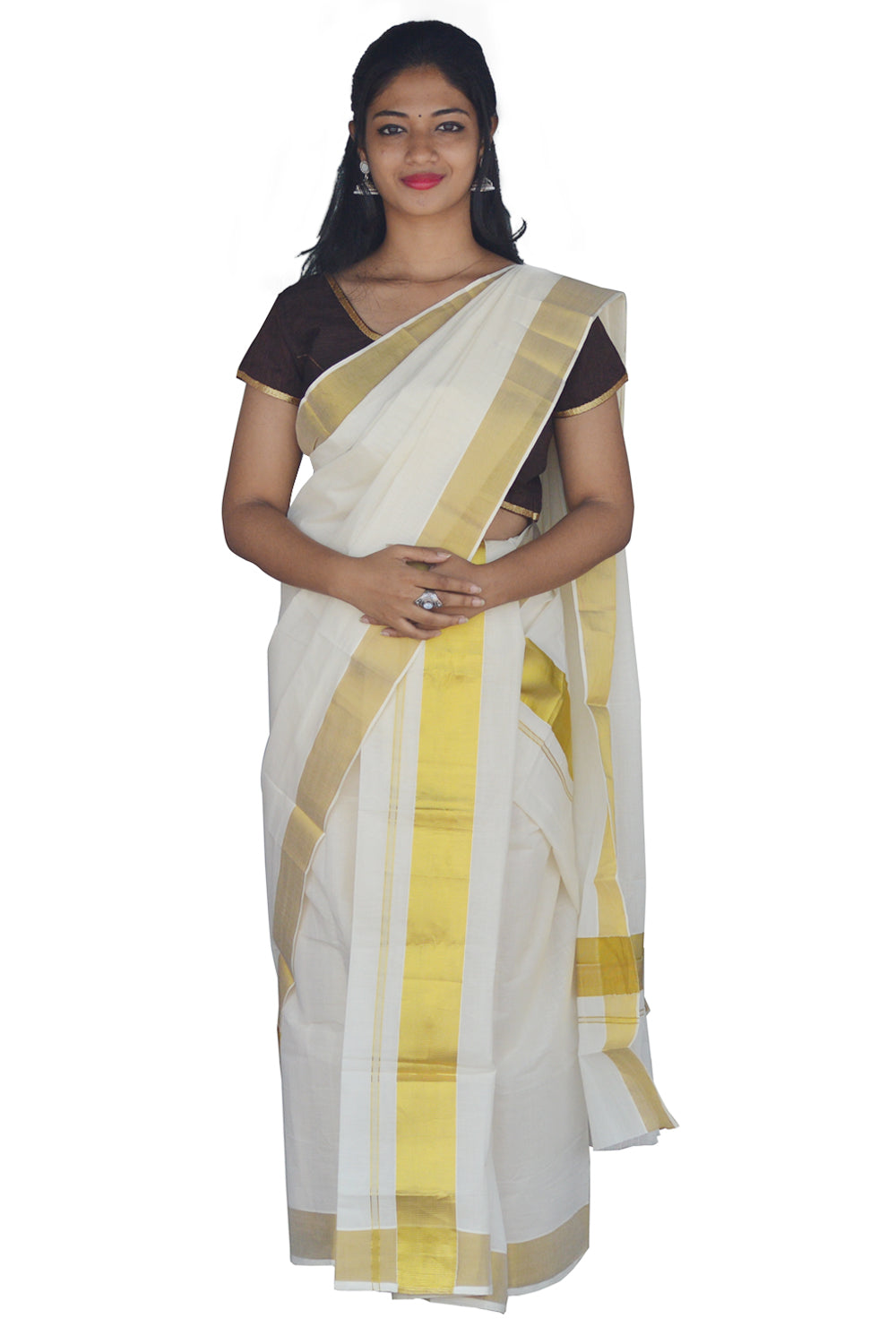 Southloom™ Handloom Plain Single Mundum Neriyathum (Set Mundu) 3 Inch